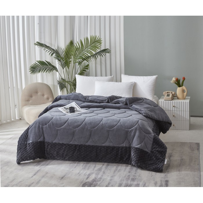 Κουβερτοπάπλωμα υπέρδιπλο 220x240 Agnes - Dark Grey 01