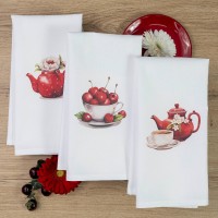 Ποτηρόπανα Κουζίνας Cherry Σετ 3ΤΜΧ
