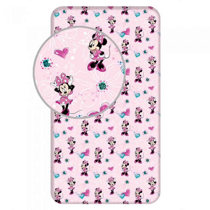 Σεντόνι Βαμβακερό Minnie Μονό Με λάστιχο
