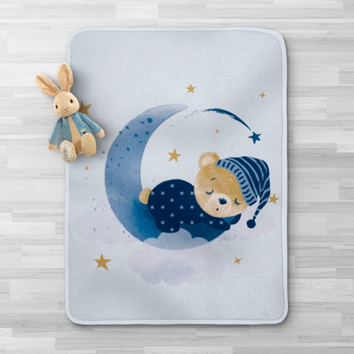 Κουβέρτα Κούνιας 110x140 Sleeping Bear - Μπλε
