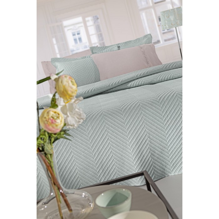 Κουβερλί Υπέρδιπλο Size (Σετ 220x240) Hamptons Mint