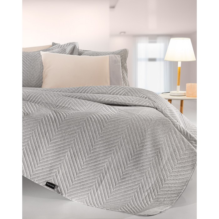 Κουβερλί Υπέρδιπλο (Σετ 220x240) Hamptons Grey