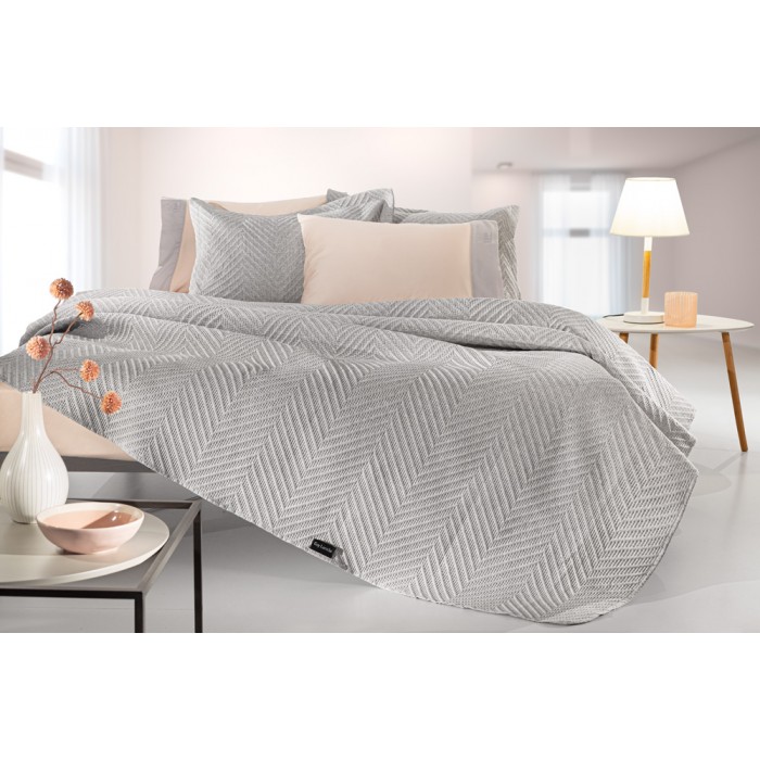 Κουβερλί Υπέρδιπλο (Σετ 220x240) Hamptons Grey
