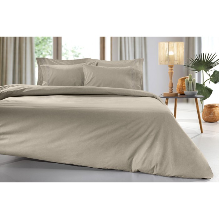 Σεντόνι Color Plus Taupe 120x200+32 Με Λάστιxο