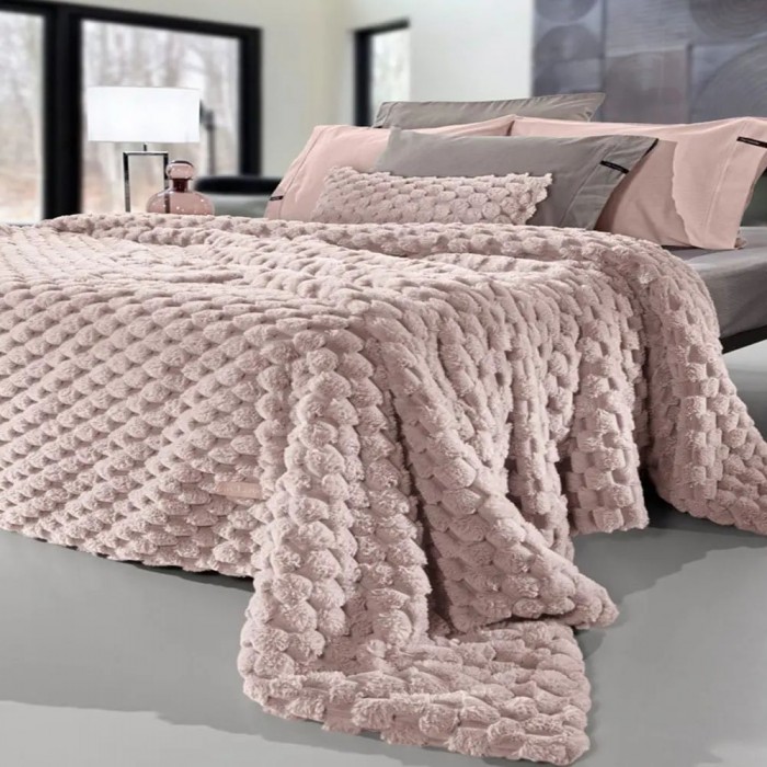Κουβέρτα Γούνινη King Size 260x240 Elixir - Old Pink