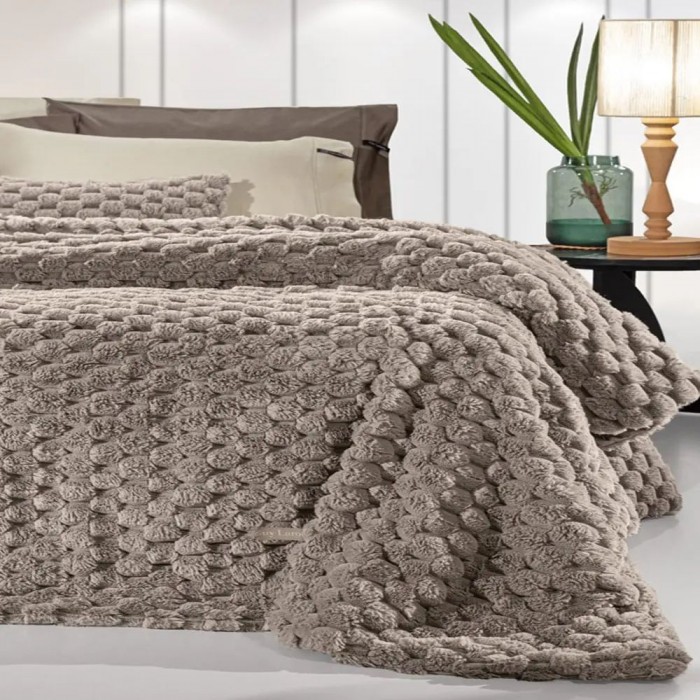 Κουβέρτα Γούνινη King Size 260x240 Elixir - Taupe