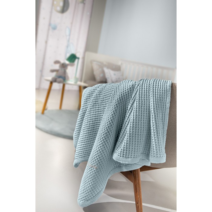 Κουβέρτα Πικέ Κούνιας 110x130 Bella L.Blue