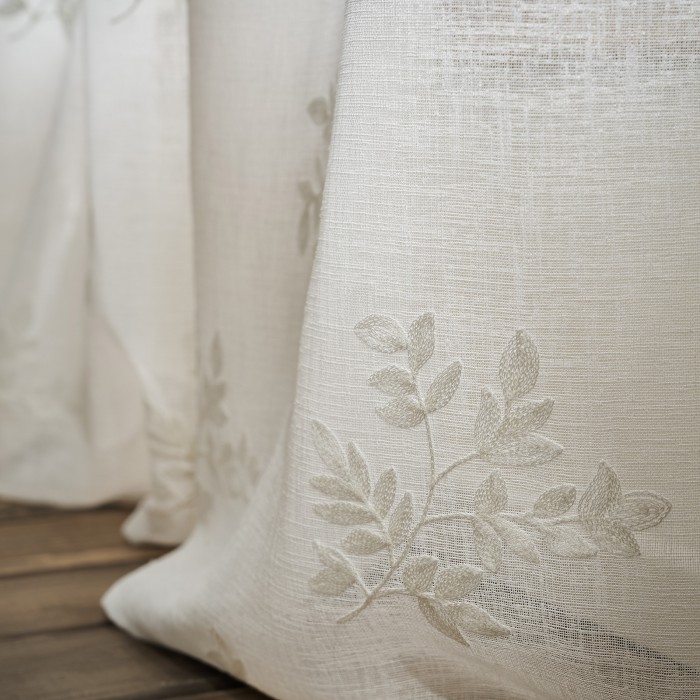 Κουρτίνα με τρουκς 140x280 Leaf Offwhite 532/05