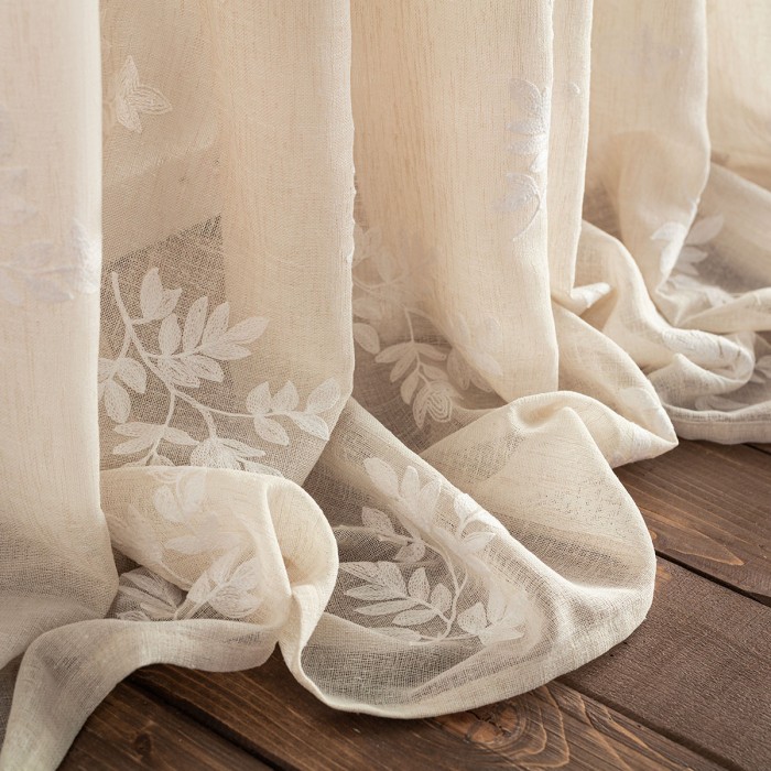 Κουρτίνα με τρουκς 140x280cm Leaf Beige 532/06