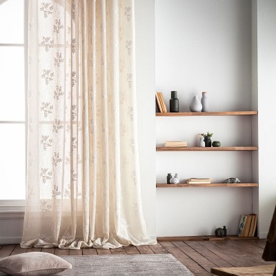 Κουρτίνα με τρουκς 140x280cm Leaf Beige 532/06