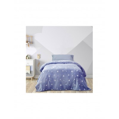 Κουβέρτα Μονή 150x220 - Glow Star Blue