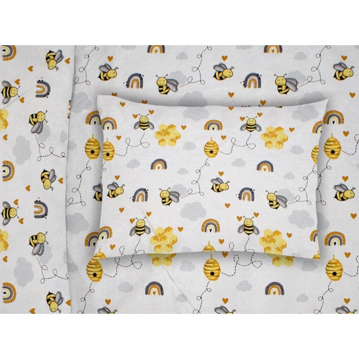 Μαξιλαροθήκη Bebe 35x45 - Honey Bee White - Yellow