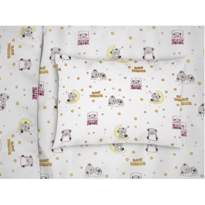 Μαξιλαροθήκη Bebe 35x45 - Sweet Dreams 553 White - Pink