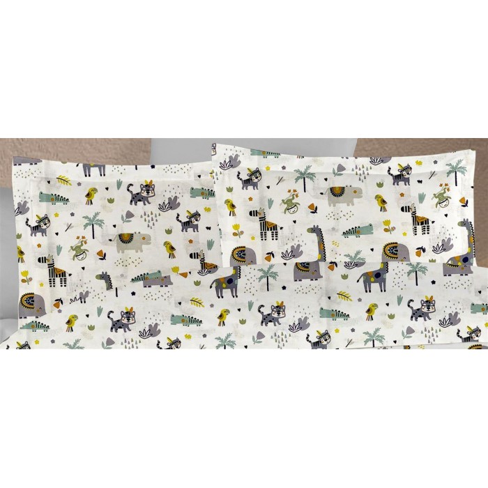 Μαξιλαροθήκη Bebe 35x45 - Zoo 557 White - Grey