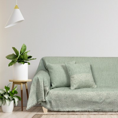 Ριχτάρι Πολυθρόνας 180x180 Maze Mint / Σενίλ