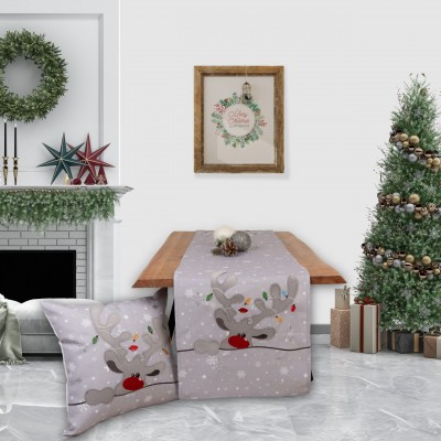 Χριστουγεννιάτικη Τραβέρσα 40x170 91281 - Grey Reindeer