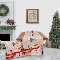 Χριστουγενιάττικη Τραβέρσα 40x170 90642 Snowman Εκρού