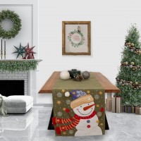 Χριστουγενιάττικη Τραβέρσα 40x170 90642 Snowman Λαδί