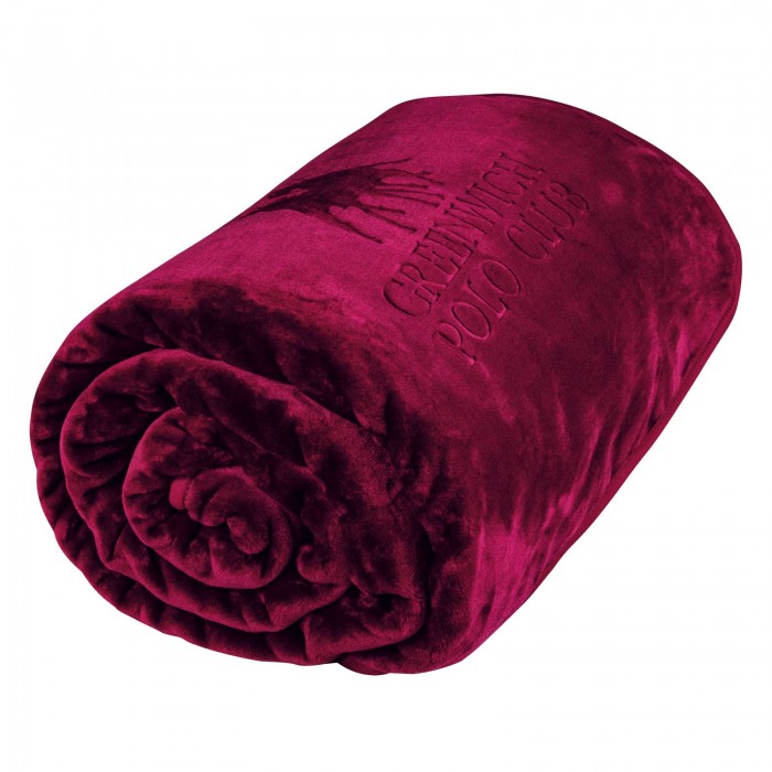 GREENWICH POLO CLUB ΚΟΥΒΕΡΤΑ VELOUR ΜΟΝΗ ESSENTIAL 3438 ΜΠΟΡΝΤΩ