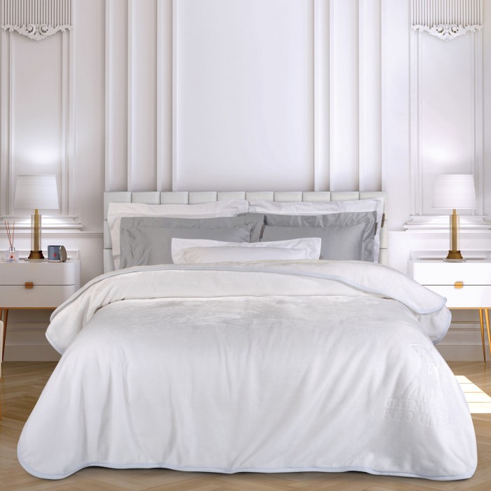 GREENWICH POLO CLUB ΚΟΥΒΕΡΤΑ VELOUR ΜΟΝΗ ESSENTIAL 3470 WHITE