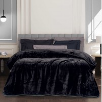 GREENWICH POLO CLUB ΚΟΥΒΕΡΤΑ VELOUR ΥΠΕΡΔΙΠΛH ESSENTIAL 3440 ΜΑΥΡΟ