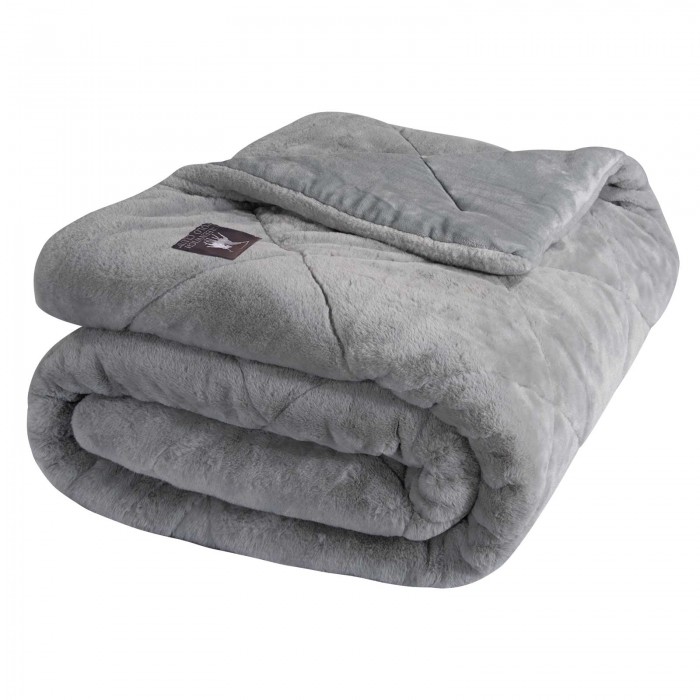GREENWICH POLO CLUB ΚΟΥΒΕΡΤΟΠΑΠΛΩΜΑ RABBIT FAUX FUR ΥΠΕΡΔΙΠΛΟ 3446 GREY