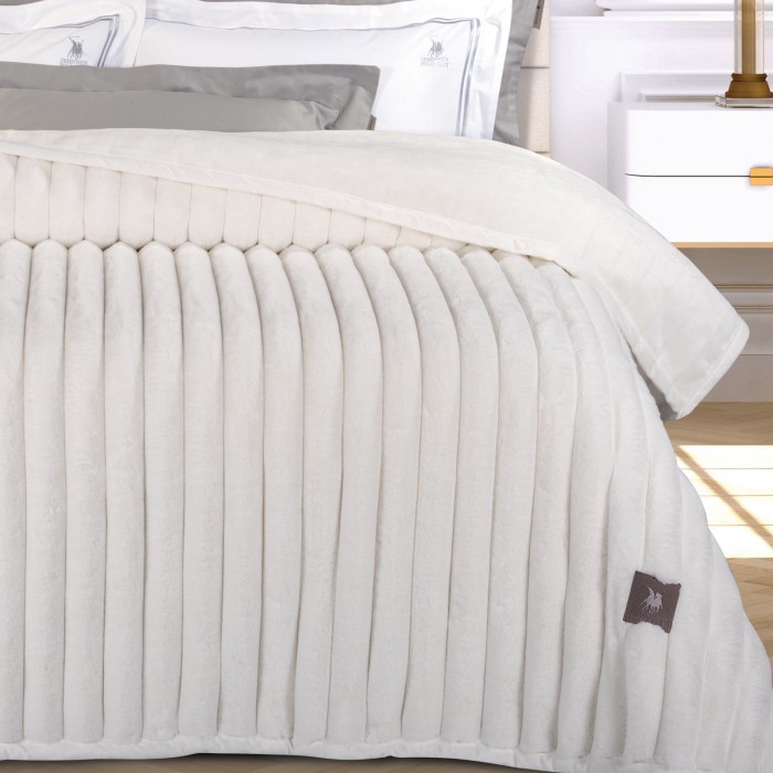 GREENWICH POLO CLUB ΚΟΥΒΕΡΤΑ FAUX FUR ΥΠΕΡΔΙΠΛΗ PREMIUM 3477 WHITE
