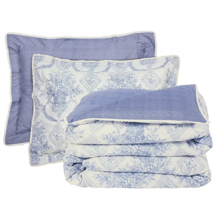 DAS HOME ΚΟΥΒΕΡΛΙ KING PRESTIGE 1696 BLUE, ECRU