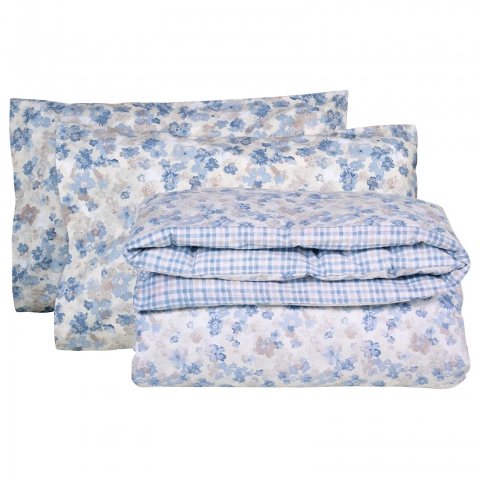 DAS HOME ΣΕΤ ΠΑΠΛΩΜΑΤΟΘΗΚΗ ΜΟΝΗ HAPPY FLANNEL 9637 BLUE, TAUPE