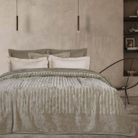DAS HOME ΚΟΥΒΕΡΤΑ VELOUR MONH 1350 TAUPE