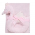 DAS BABY ΚΟΥΒΕΡΤΑ ΠΙΚΕ 75X100 RELAX 4956 PINK, WHITE
