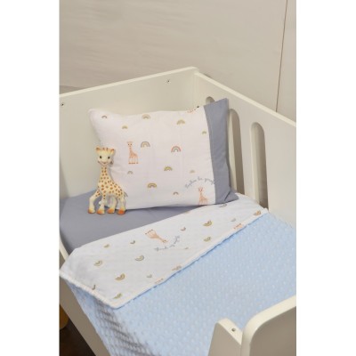 Κουβέρτα λίκνου διπλής όψης Minky Sophie La Girafe σχ 505