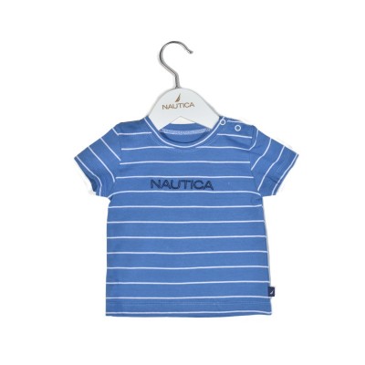Nautica Des.11 T-Shirt  Jersey Organic Μπλε Ριγέ 68cm 3-6 μηνών