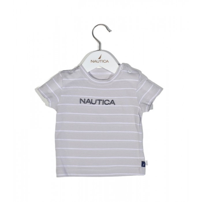Nautica Des.15 T-Shirt  Jersey Organic Γκρι Ριγέ 98cm 3 ετών