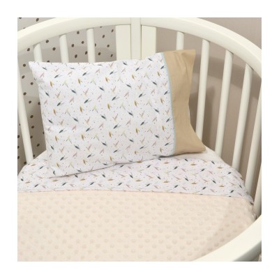 Oliver Baby Des.404 Minky Κουβέρτα Κούνιας Διπλής Όψης Μπεζ 100x150