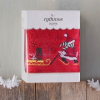 CHRISTMAS TERRY GIFT SET (4 ΧΙΟΝΑΝΘΡΩΠΟΣ) ΠΡΟΣΩΠΟΥ (50X90) ΚΟΚΚΙΝΟ