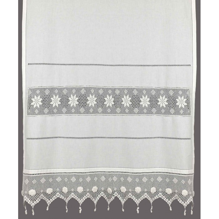 κουρτίνα 018 (160cm x 160cm) λευκό με τούνελ