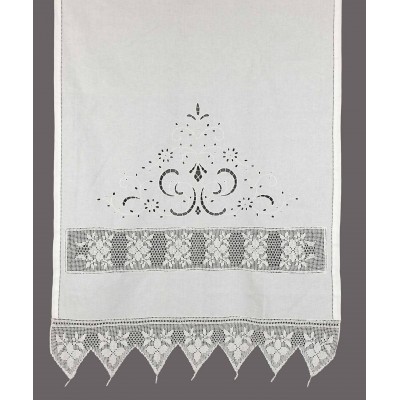κουρτίνα 074 (80cm x 130cm) λευκό με τούνελ