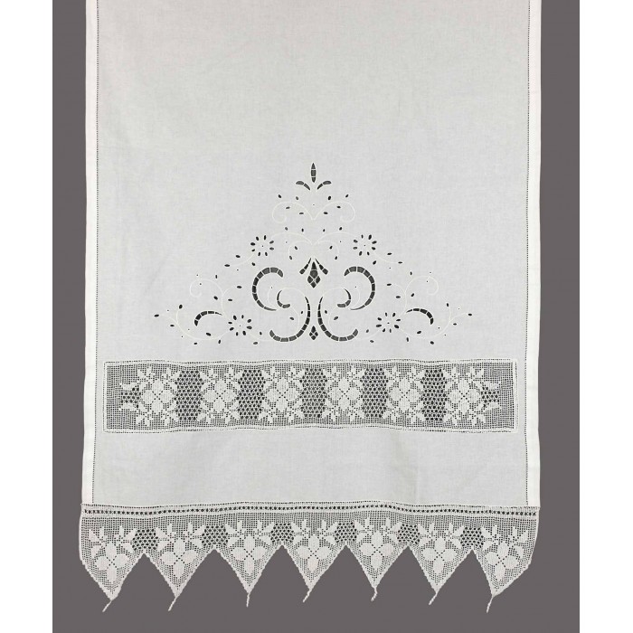 κουρτίνα 074 (80cm x 130cm) λευκό με τούνελ