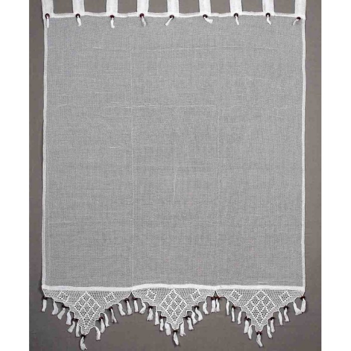 κουρτίνα 2003/1 (160cm x 160cm) λευκή με τιράντα