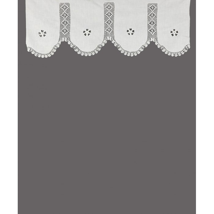 κουρτίνα 3378 (80cm x 40cm) λευκό με τούνελ