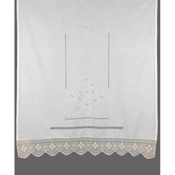 κουρτίνα 4878A (160cm x 160cm) λευκό με τούνελ