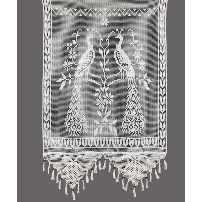 κουρτίνα 99/6 (130cm x 240cm) λευκό με τιράντα
