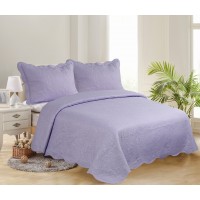 ΥΠΕΡΔΙΠΛΟ ΚΟΥΒΕΡΛΙ (220cm x 240cm + 2 x 50cm x 70cm )SOLID LIGHT LILA/ DARK LILA