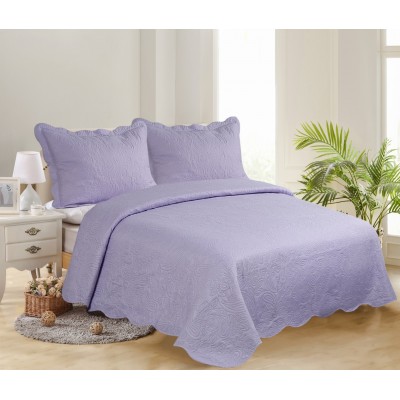 ΥΠΕΡΔΙΠΛΟ ΚΟΥΒΕΡΛΙ (220cm x 240cm + 2 x 50cm x 70cm )SOLID LIGHT LILA/ DARK LILA