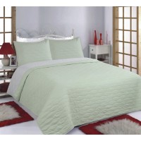 ΚΟΥΒΕΡΛΙ σετ (240cm x 260cm + 2 x 50cm x 70cm) RUBY mint/grey
