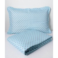 ΚΟΥΒΕΡΛΙ σετ(160cm x 220cm + 1 x 50cm x 70cm) dot siel