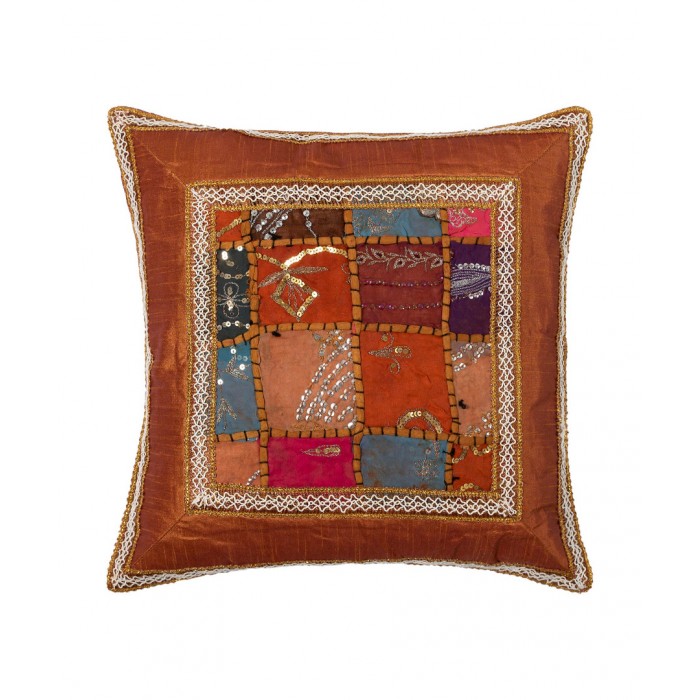 Μαξιλαροθήκη antic με φάσα (65cm x 65cm) καφέ