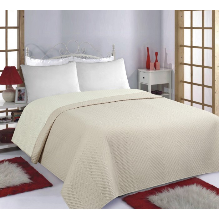 ΚΟΥΒΕΡΛΙ σετ (170cm x 220cm) BONES beige/ivory