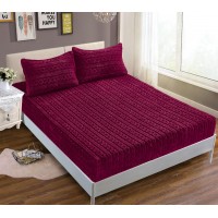 Σεντόνι fleece braid (160cm x 200cm ) μπορντώ
